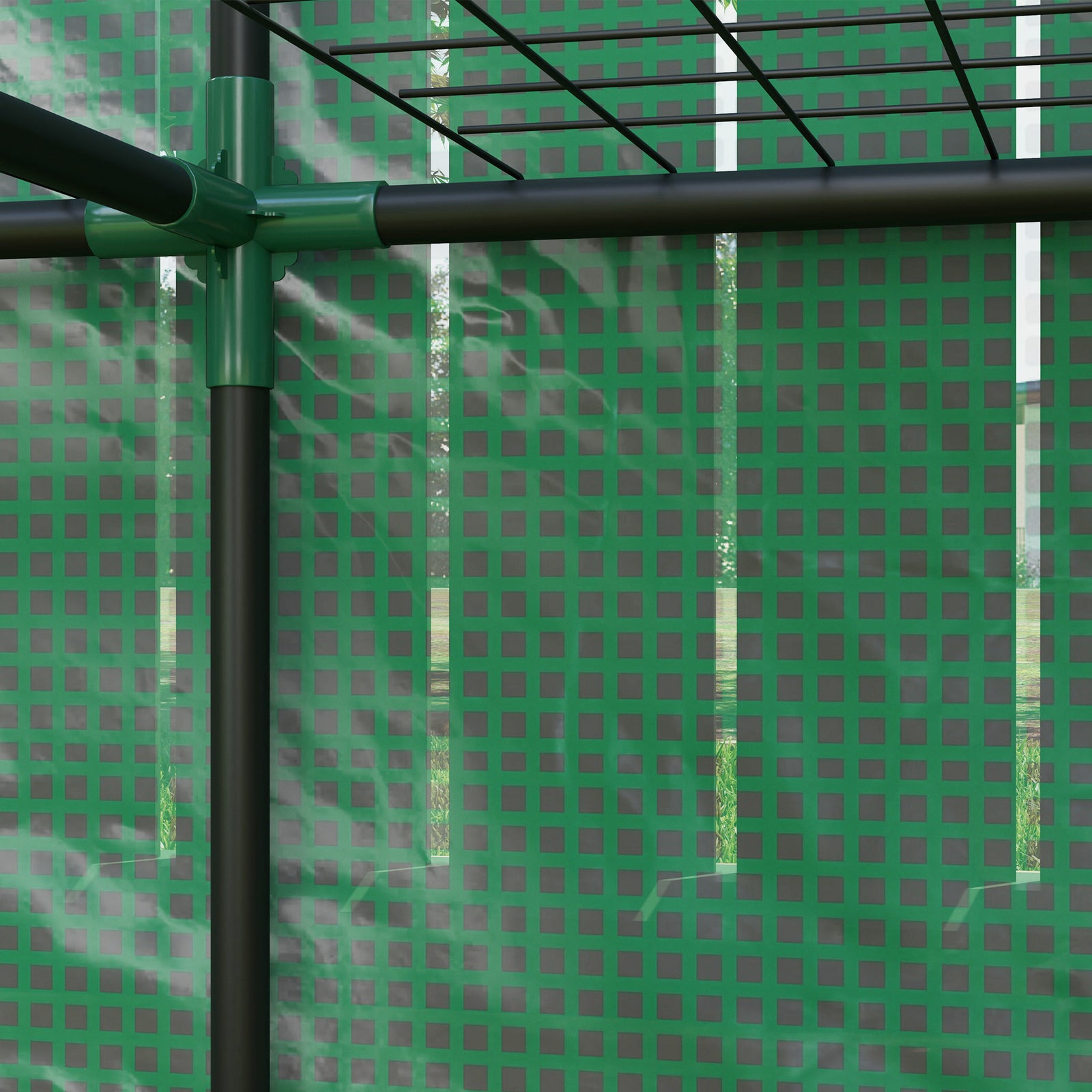 3 Tier Lean-to Mini Greenhouse With Green Hemmed Edging