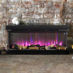50/60inch 3-sided Recessed Smart Electric Fireplace With Wifi App Control, 12 Flame Colours, Adjustable Flame Sound, 900w/1800w Heater，weekly Timer Function | Small