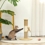 47cm Tall Cat Scratching Post For Indoor Cats, With Sisal Rope, Brown
