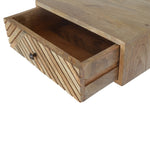 Solid Wood Floating Line Carved Bedside