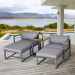 5 Piece Garden Conversation Set Footstools & Table