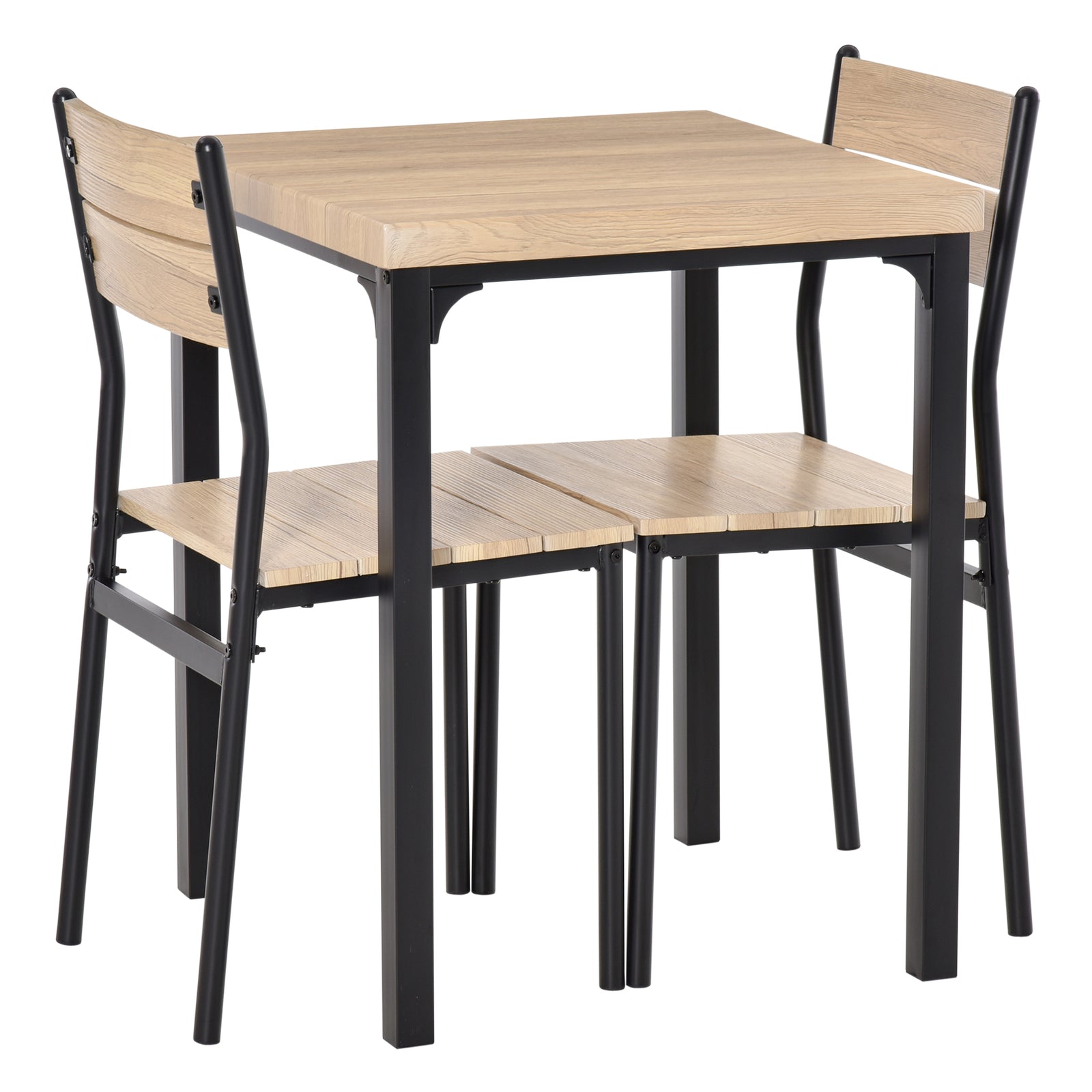 3pc Dining Table, Metal Legs, Compact | Natura