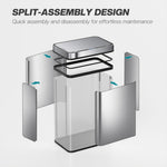 Kitchen Bin With Fingerprint-proof Stainless Steel, Silver Tone | 50l | Silver