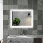 60x50/90x70cm Dimmable Bathroom Mirror With Led Lights | Large | Silver