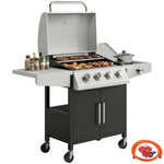 4+1 Burner Gas BBQ Grill with Side Burner, 14.5 kW Gas Grill