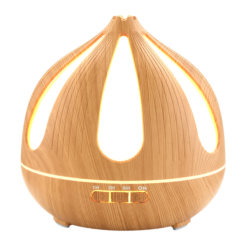 Breeins 500ml Onion-shaped Wood Grain Ultrasonic Essential Oil Diffuser