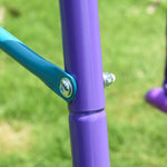Metal 2 Swings & Seesaw Set Height Adjustable Outdoor Play Set | Purple