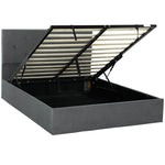 Bed Frame Gas Side Lift Under Bed Storage | King | Dark Grey
