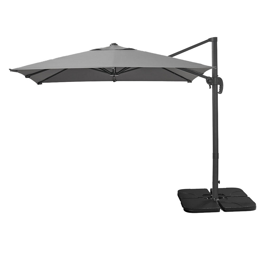 2.5m Cantilever Parasol With Hdpe Base | One Size | Dark Grey