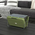 Charcoal Bbq, Portable Trolley, W/ Lid, Chimney