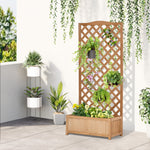 Wooden Planter Box With Trellis 76x36x170cm