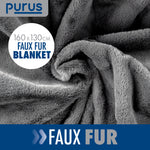 Electric Heated Throw Electric Over Blanket Faux Fur Luxurious 160 X 130cm Soft Fleece Blanket | Double | Grey