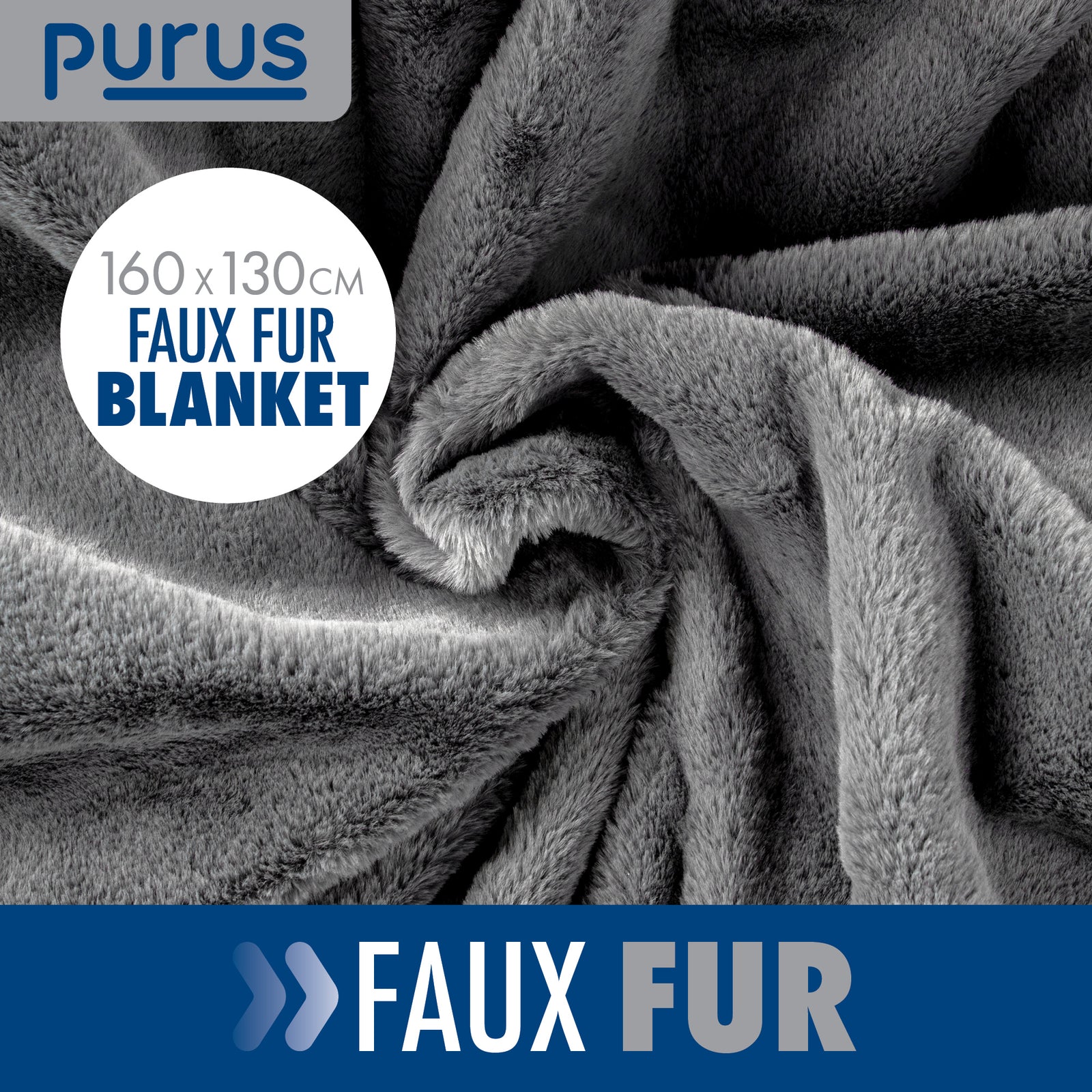 Electric Heated Throw Electric Over Blanket Faux Fur Luxurious 160 X 130cm Soft Fleece Blanket | Double | Grey