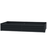 Outsunny Galvanised Raised Garden Bed, Raised Planter, Dark Grey
