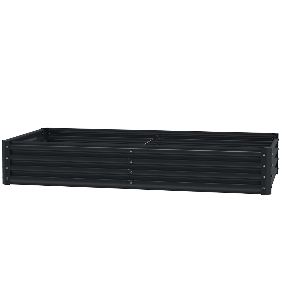 Outsunny Galvanised Raised Garden Bed, Raised Planter, Dark Grey