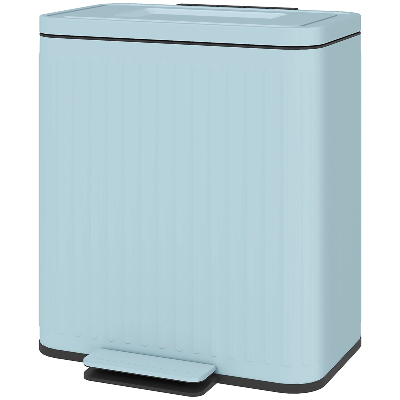 2 X 20l Double Rubbish Pedal Bin, Soft-close Lid