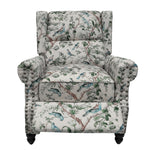 Breeins Retro Linen Upholstered Recliner Armchair with Adjustable Backrest & Footrest
