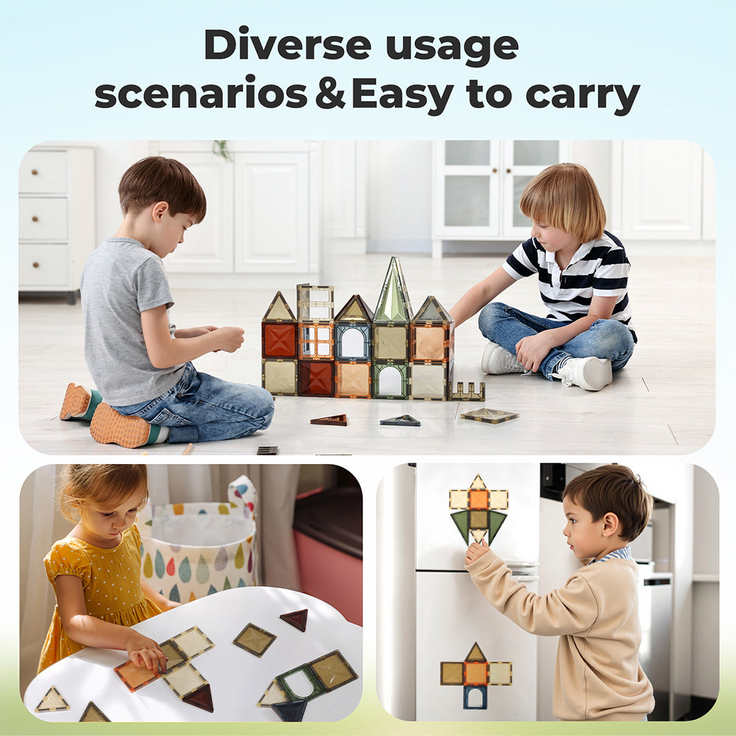 Magnetic Building Blocks Kids Magnetic Tiles Educational Construction Toy | Multi Colour