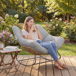 Indoor Outdoor Rocking Chair With Cushion | Light Grey