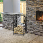 Heavy Duty Log Rack W/ 4 Tools, Black 70H x 46Wcm
