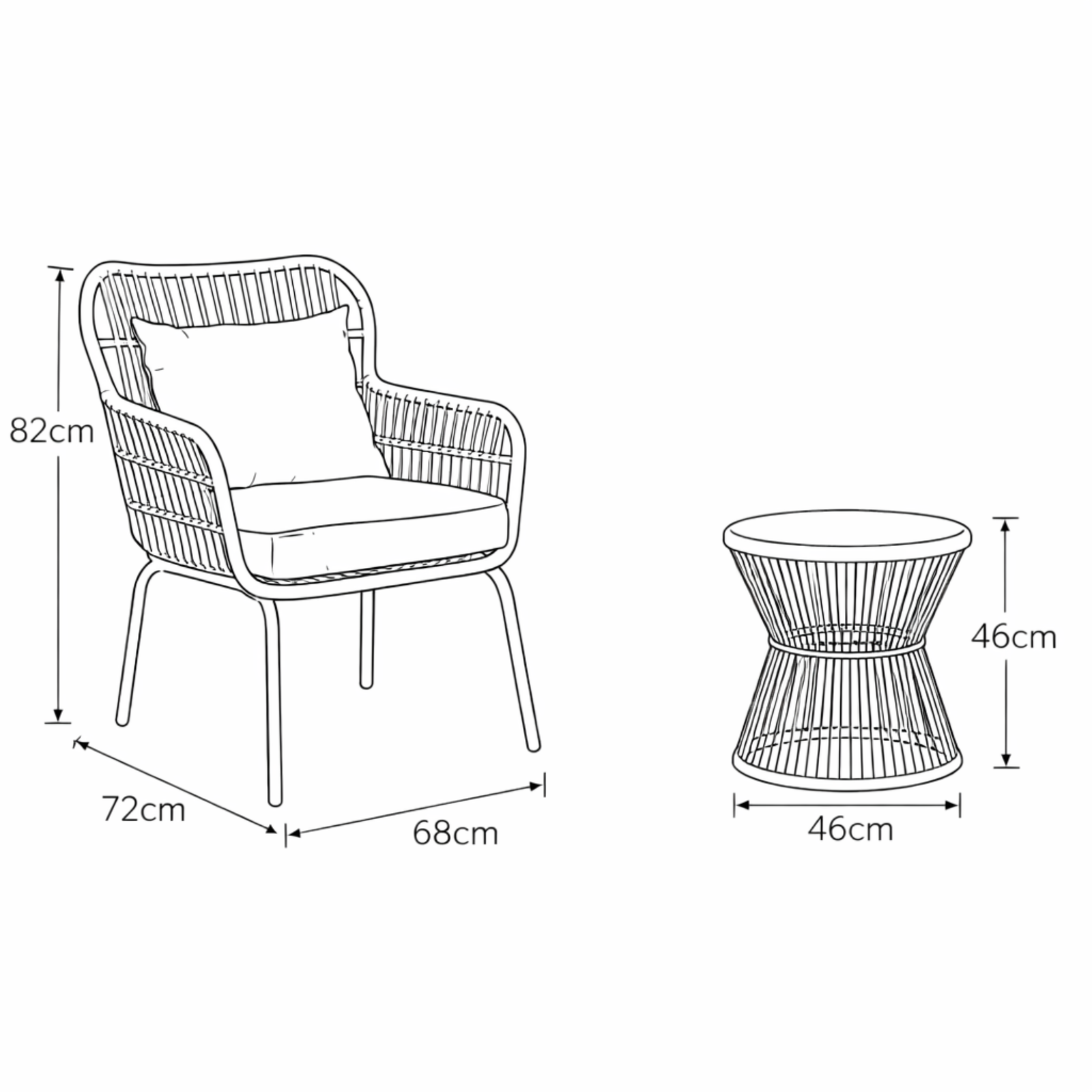 Carbini 3 Piece Patio Bistro Set | One Size | Green