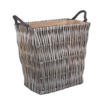 Wicker Grey Rectangular Log Basket | Small | Brown