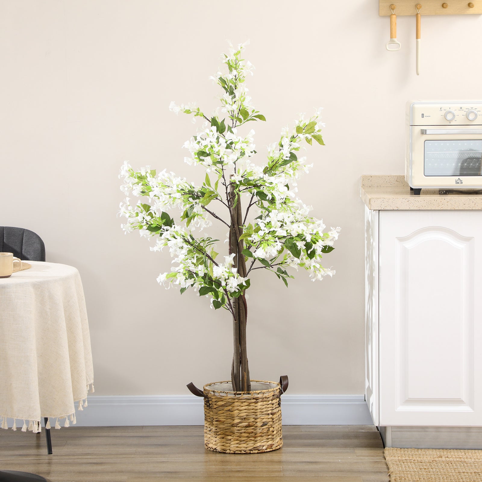 Potted 150cm Artificial Plants Honeysuckle Flower White