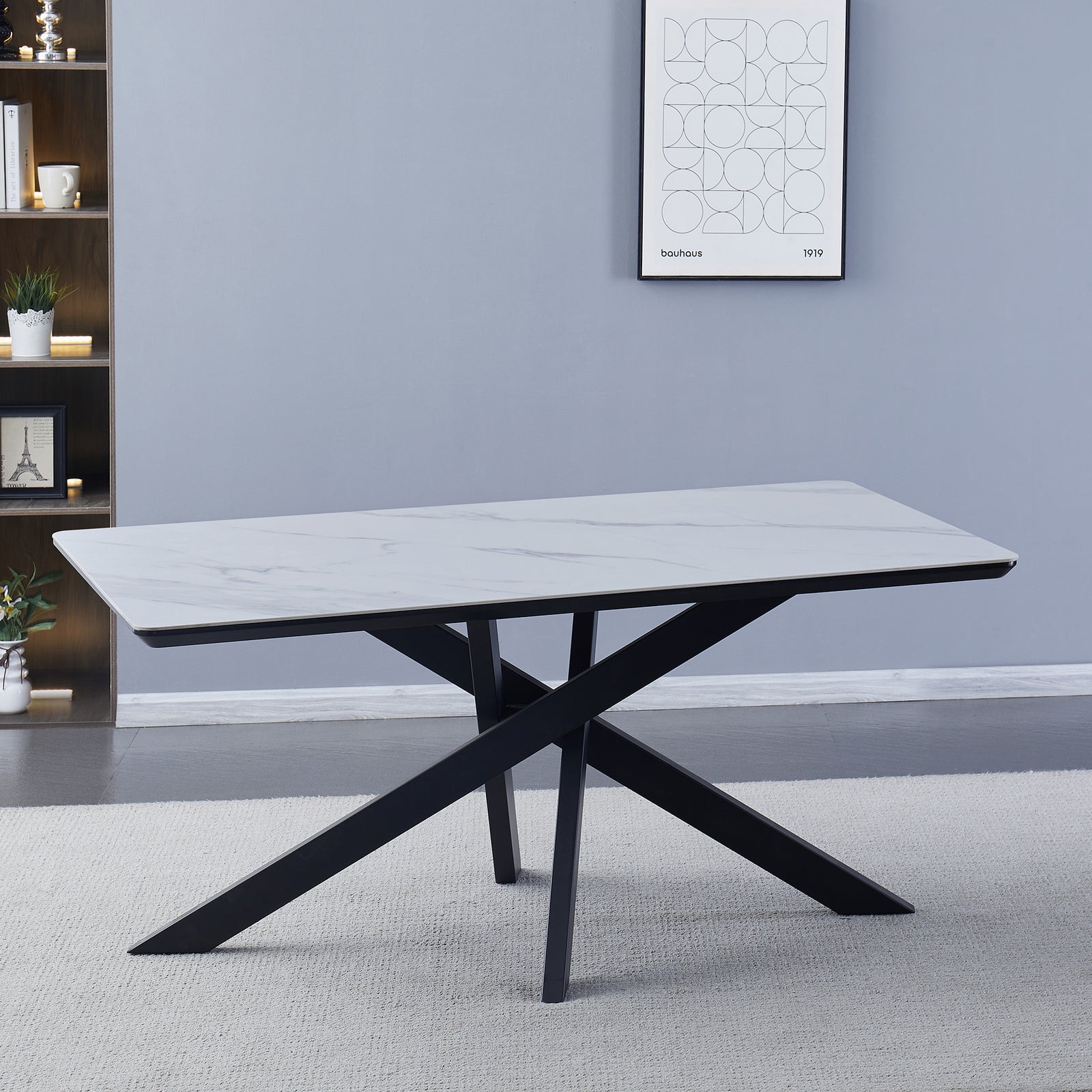 Ottavia White Stone Dining Table | 160cm x 90cm | White