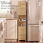 Bathroom Storage Cabinet Hallway Tall Cupboard Adjustable Shelf Oak