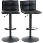 Bar Stools Set Of 2 Swivel Height Adjustable Barstools | Black