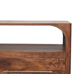 Arc-line Media Console,2 Drawers, 1 Open Shelf, Brown
