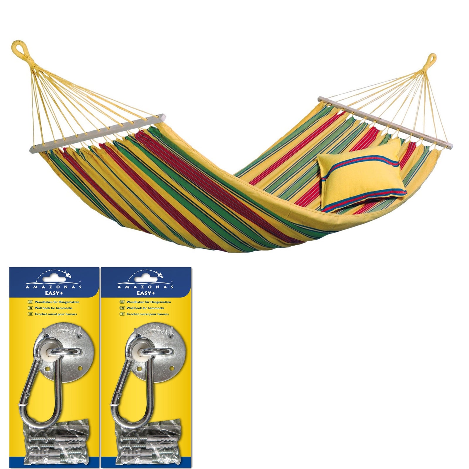 Amazonas Aruba Post Perfect Single Spreader Bar Hammock Hanging Set Vanillia