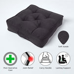 Faux Suede Armchair Booster Cushion | 50cm x 50cm | Black