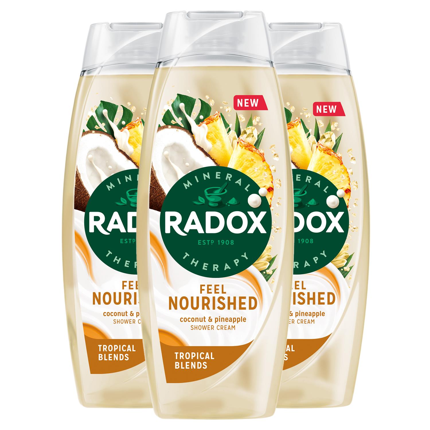 Mineral Therapy Feel Nourished Shower Cream Coconut & Pineapple, 450ml 3pk | 3