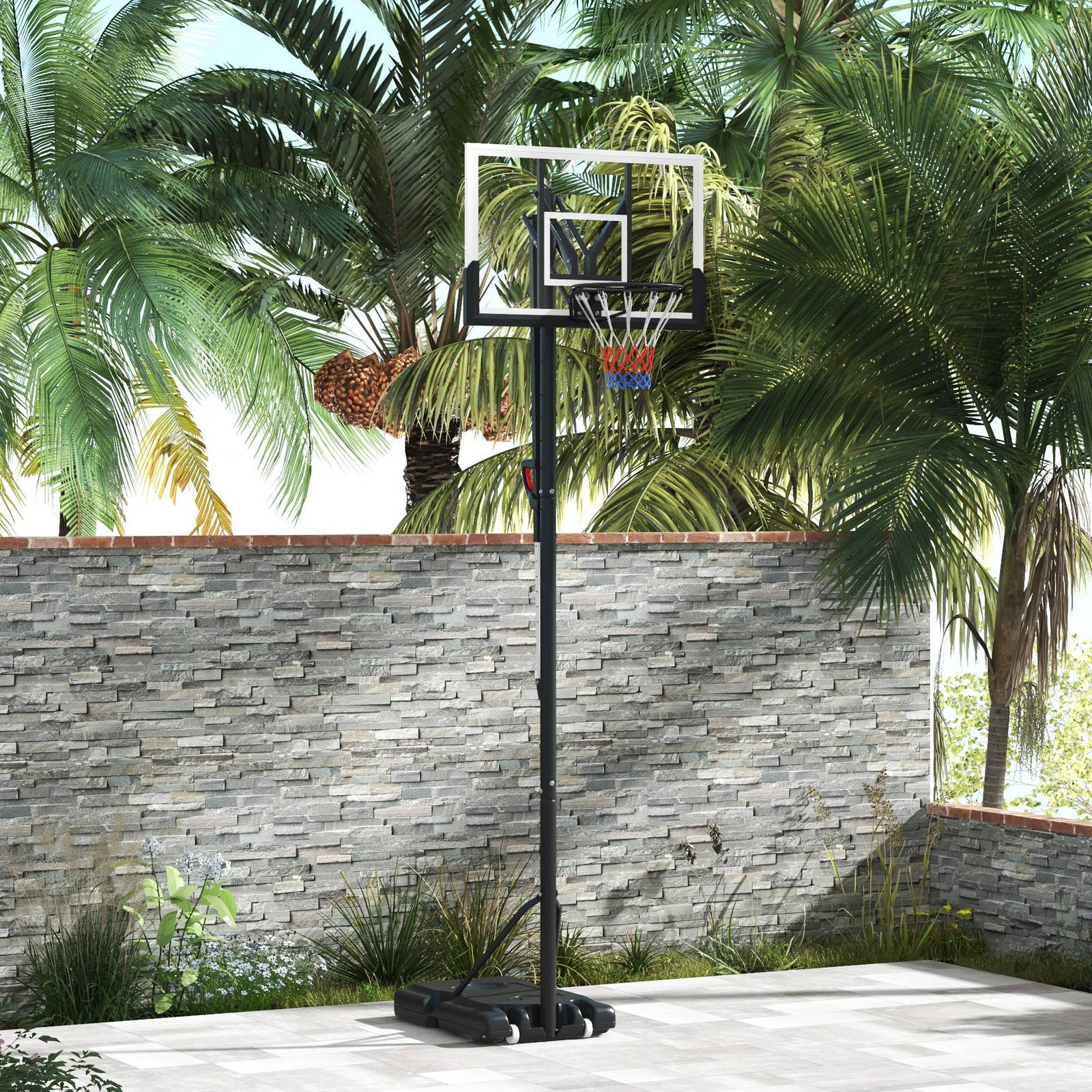 2.35-3.05m Basketball Hoop And Stand With Wheels | Black