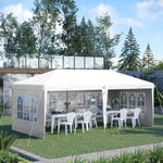 3 X 6m Garden Pop Up Gazebo, Height Adjustable | White