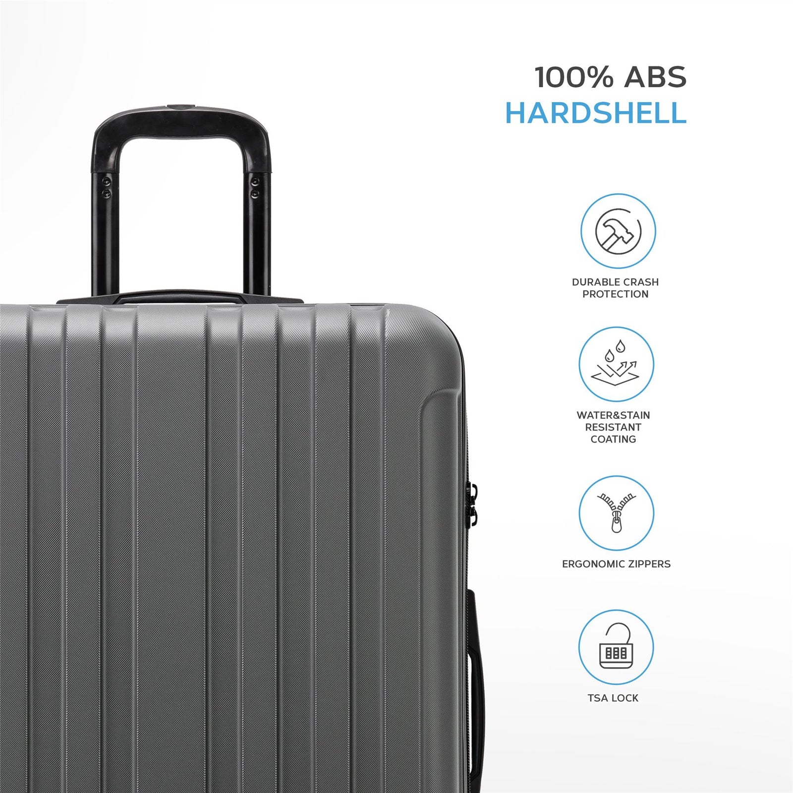 Medium 26" Hard Shell Check In Suitcase 8 Spinner Wheels Hold Luggage | Medium | Anthracite