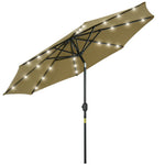 2.7m Patio Led Umbrella W/ Tilt/crank | Brown