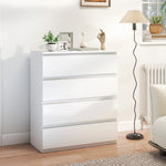 HOMCOM Chest Of Drawers, 4 Drawer Storage Cabinet Unit For Bedroom, White