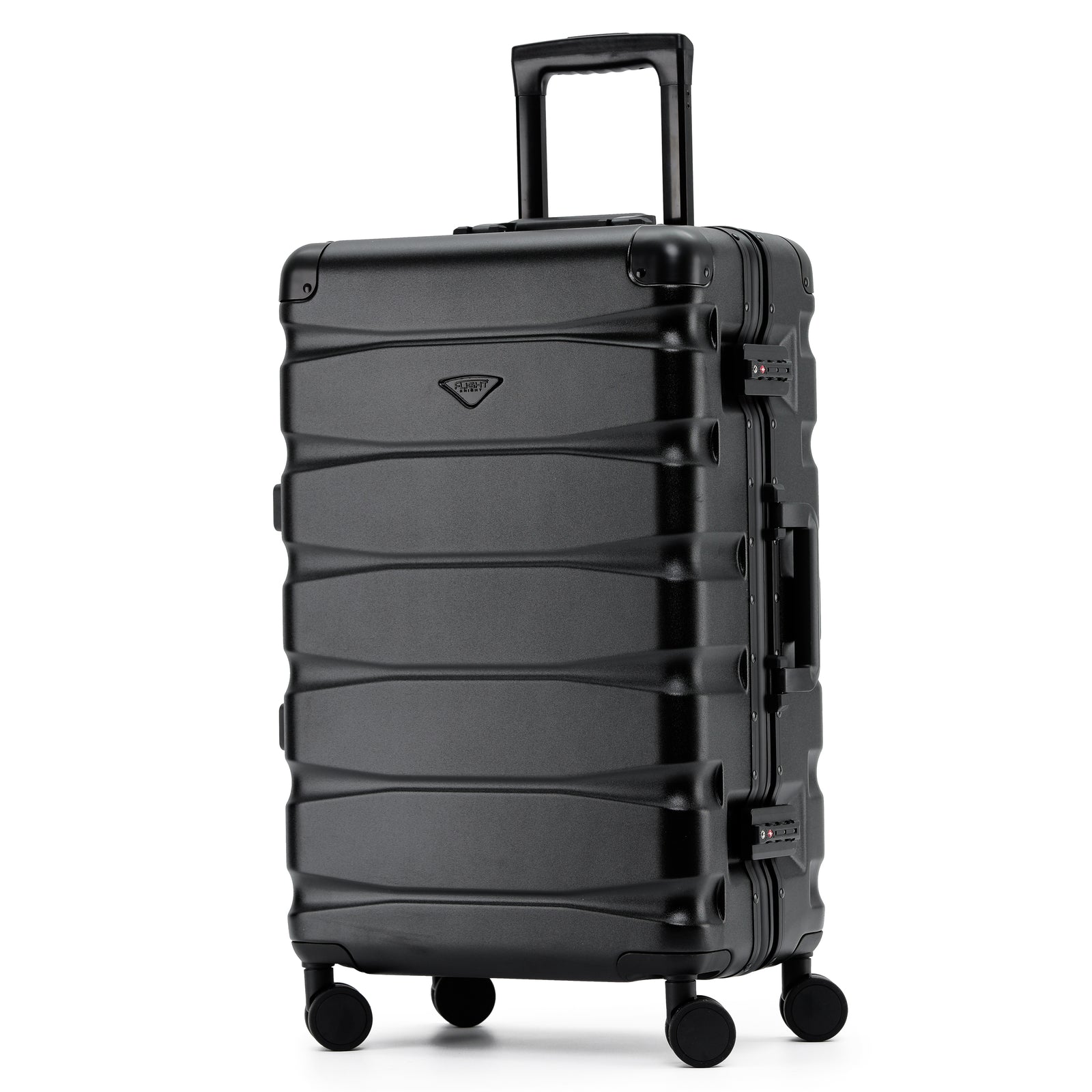 27" Medium Check In Suitcase - Aluminium Frame/abs Body 20kg+ Check In Hold Luggage | Medium | Black