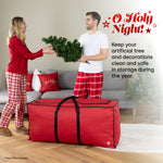 7ft Red Xmas Tree Storage Bag With Accessory Pocket Durable