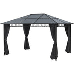Hardtop Gazebo For Garden Party W/ Polycarbonate Curtains | Large