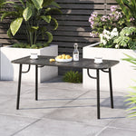 Rectangular Outdoor Garden Metal Table - 120/160cm W X 80cm D X 75cm H | Large | Black