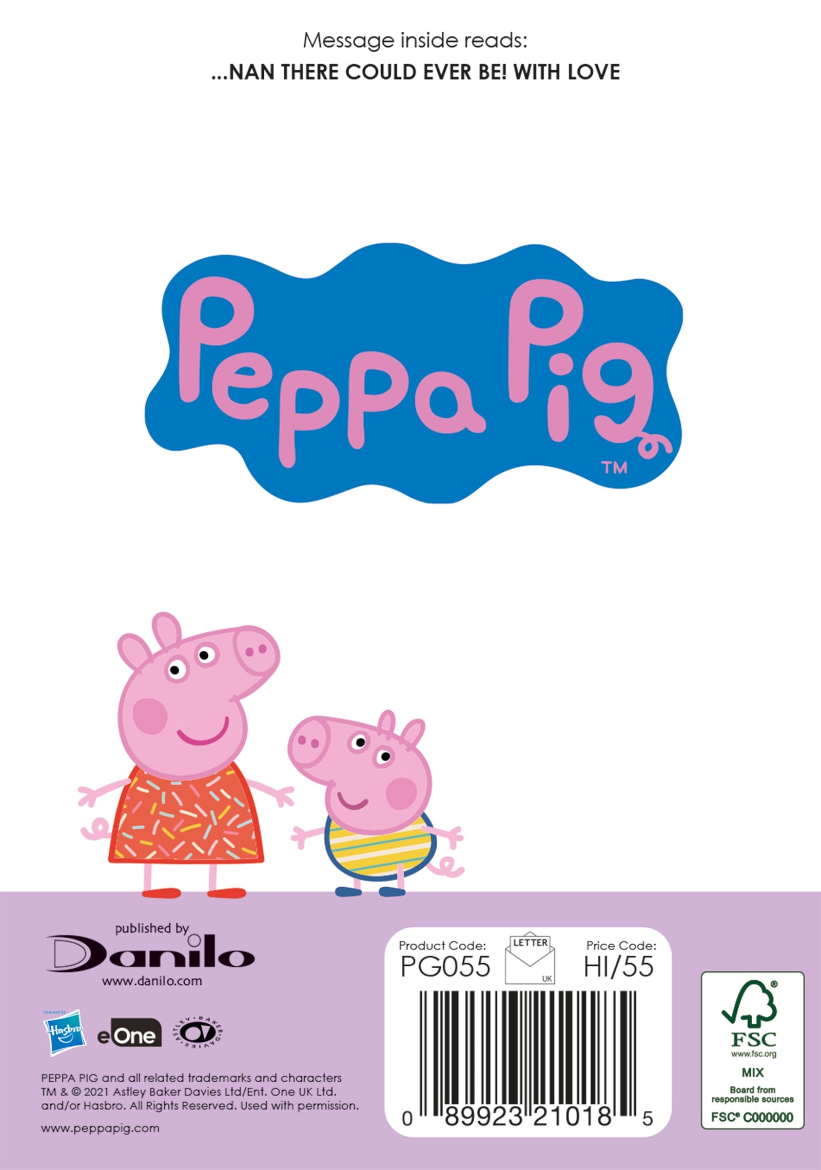 Peppa Pig Birthday Card, Happy Birthday Nan Official Product