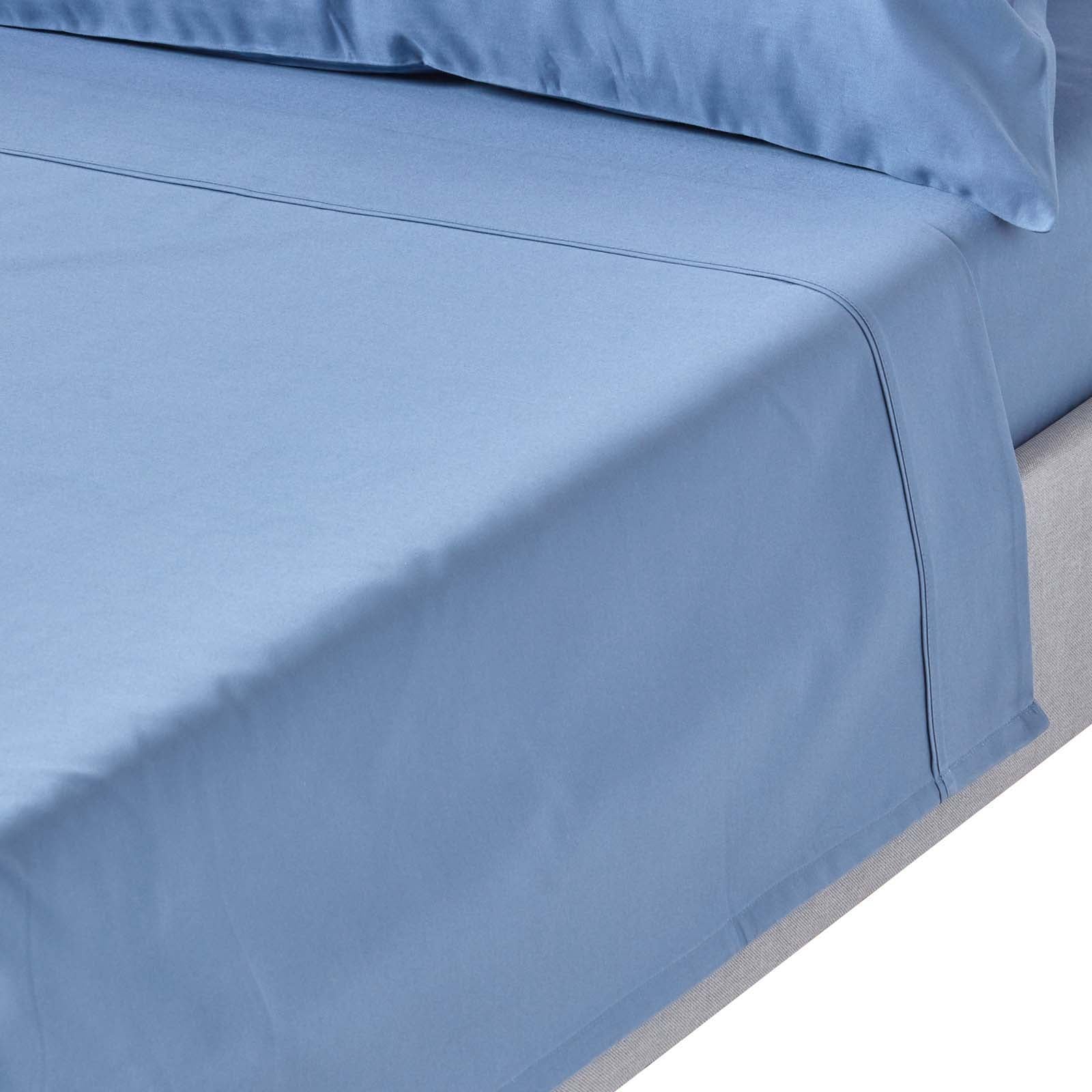 Egyptian Cotton Flat Sheet 1000 Thread Count | Double | Airforce Blue