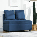 Folding Sleeper Sofa Bed Chair With Pillows Pocket | One Size | Blue