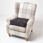 Faux Suede Armchair Booster Cushion | 50cm x 50cm | Black