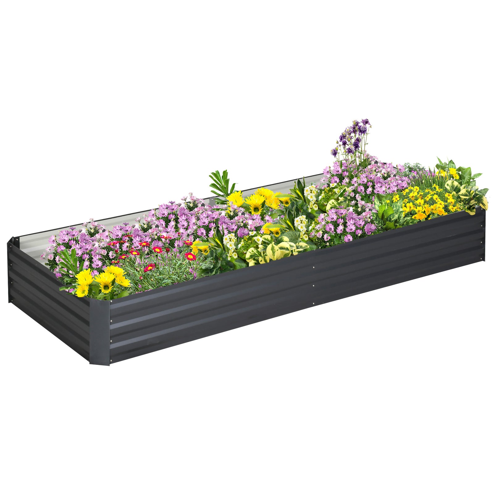 Steel Raised Garden Bed Planter Open Bottom | Gray