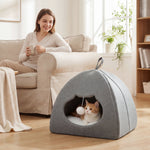 PawHut Cat Cave, Cat House With Removable Cushion For Indoor Kittens