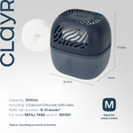 Reusable 1000ml Dehumidifier With 2 Calcium Chloride Refill Tabs | Navy Blue